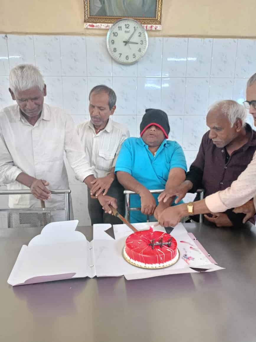 A group of residents celebrating their birthday